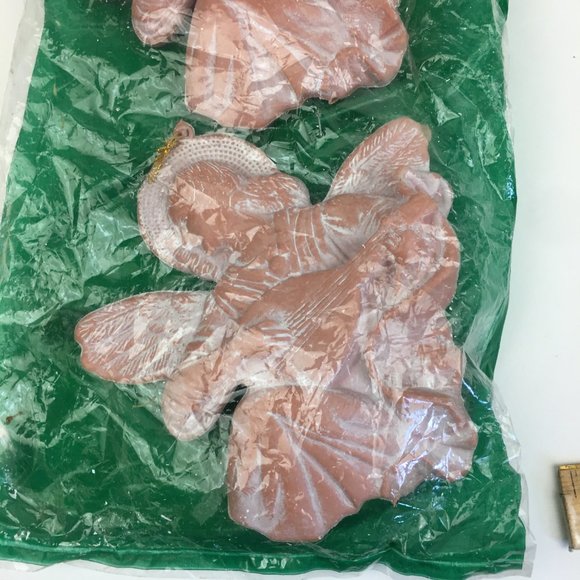 Vtg Christmas by Misco 2 Ornaments Plastic Angels Instrument Brown Country Silk - Picture 7 of 10